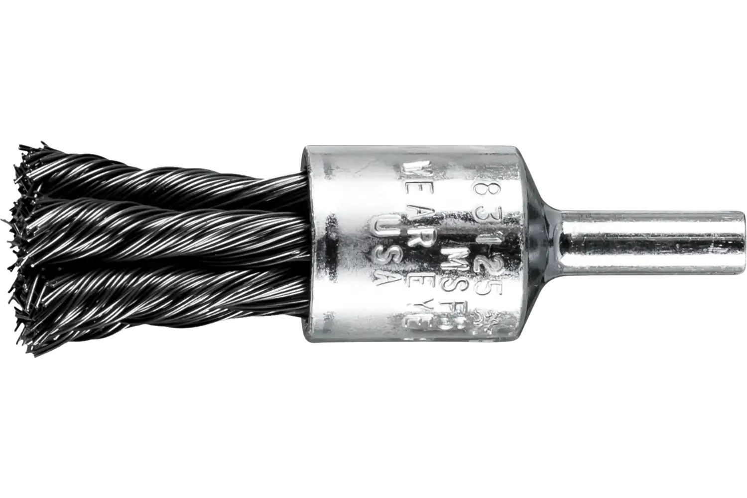 Picture of Pferd Knot Wire End Brush 1/2" Dia. Straight Cup .014 Carbon Steel 1/4" Shank